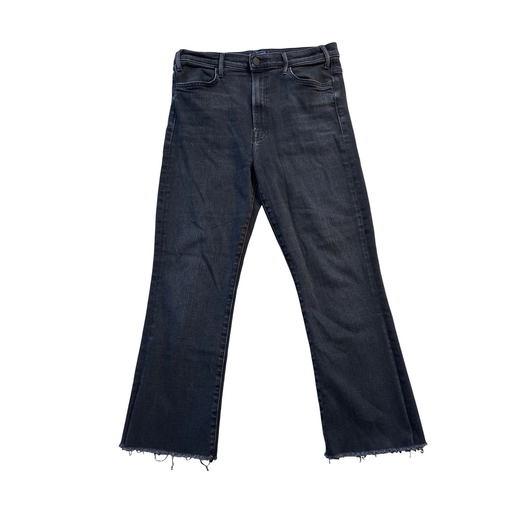 MOTHER the Hustler Ankle Fray cropped high waisted.
